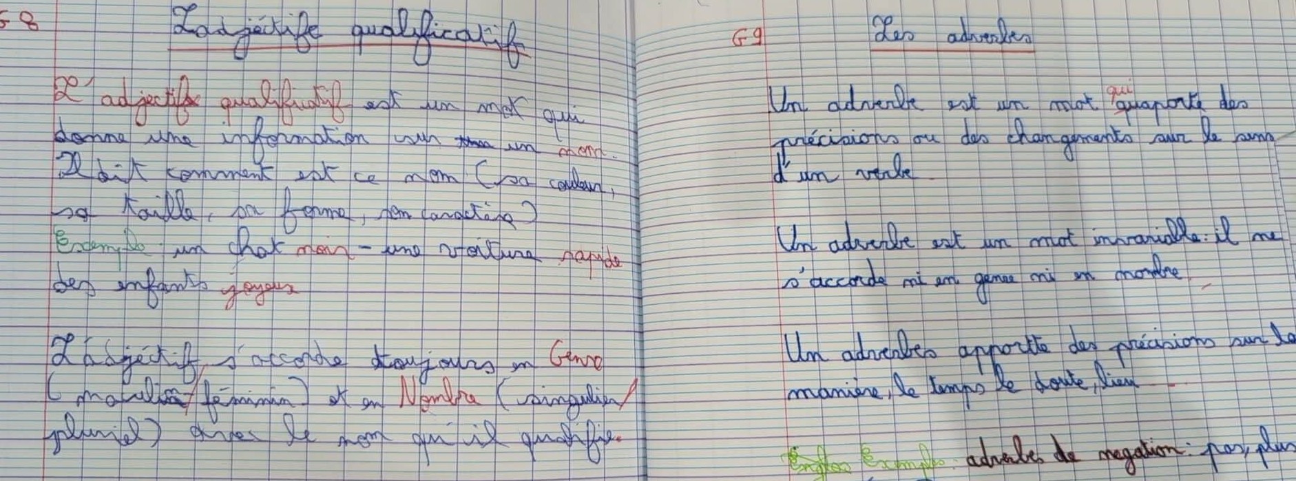 Deuxième exemple de progrès en écriture